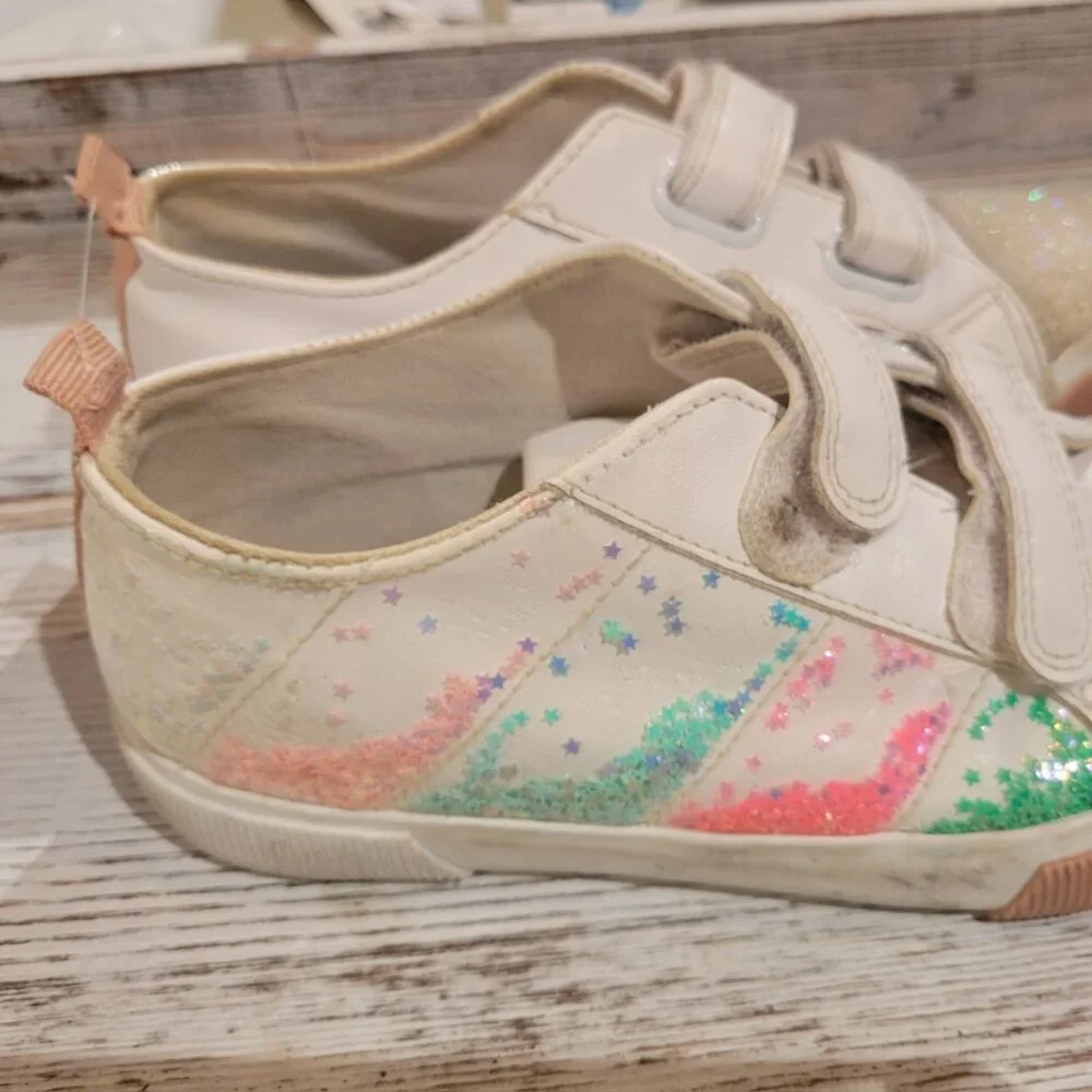 Girls Fun Glitter Sneakers - Size US 3 / UK 2 - Picture 6 of 6